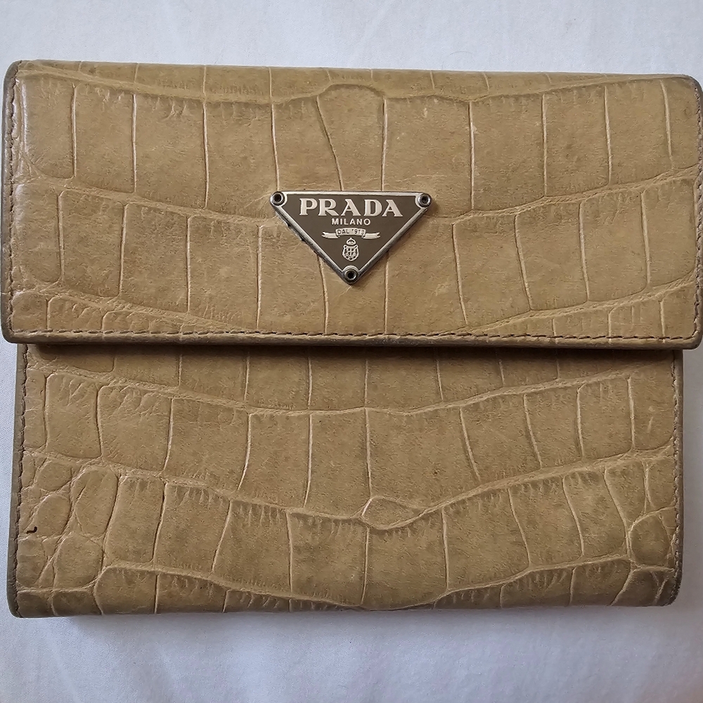 Prada Crocodile Embossed Wallet